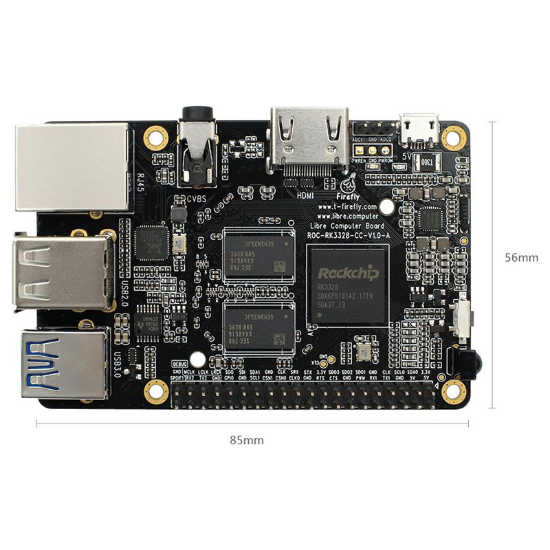 RK3328 SOC ingebed bord